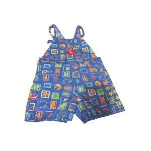 Rare Vintage 1990s Baby Bgosh Overalls 24 Mos 100% Cotton Multicolor Sea Life Pr